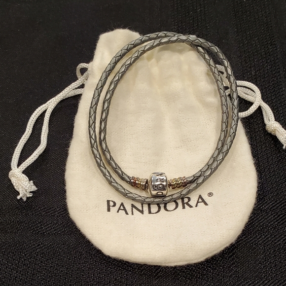 Pandora Double Leather Bracelet - Picture 1 of 3